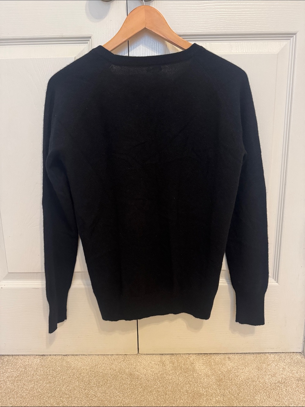 Halogen 100% Cashmere Sweater Womens Large Black Long Sleeve Crewneck Soft - Picture 5 of 9